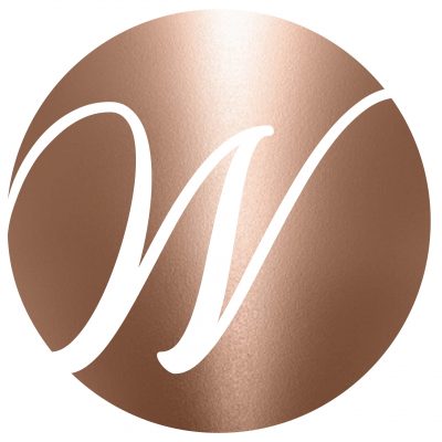 A logo of the letter w in white on a brown background.